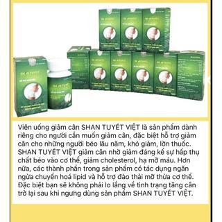 Giảm mỡ Shan Tuyết Việt,Lọ 30 Viên