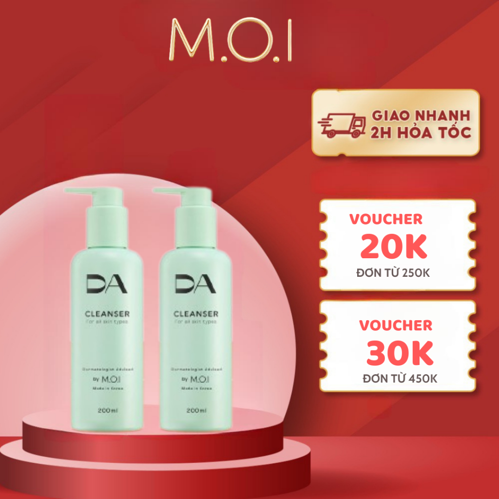 Sữa rửa mặt tạo bọt D.A by M.O.I dạng gel 2 trong 1 200ml