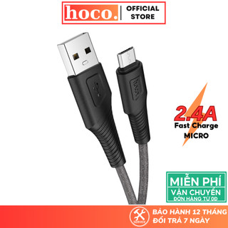 Dây sạc nhanh Hoco Micro cáp silicone siêu bền hỗ trợ sạc 2.4A dành cho các dòng máy Android