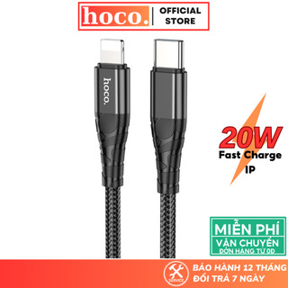 Dây sạc nhanh 20W Hoco cáp bện dù siêu bền chống gãy gập dùng cho máy tính bảng ip11 13 12 14promax