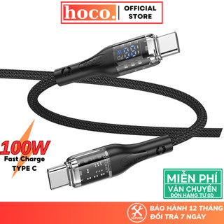 Dây sạc nhanh Type C 100W Hoco cáp hiển thị công suất sạc an toàn dùng cho dòng android máy tính bảng