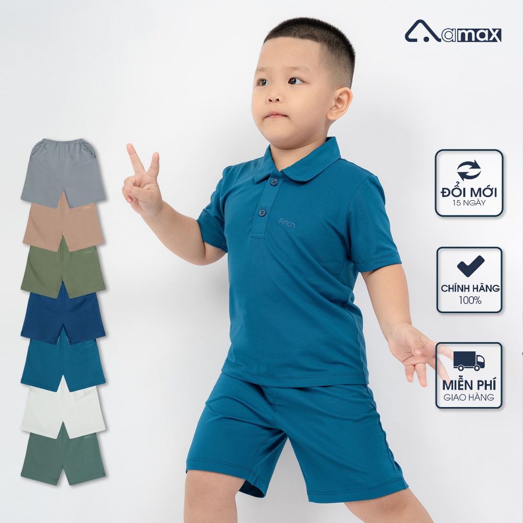 Quần Short thun Coolmax cho bé từ 18 tháng đến 11 tuổi - BST Polo Gia đình thương hiệu AMAX