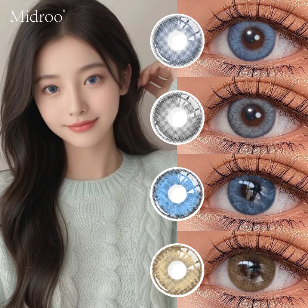 Midroo 1 cặp Multiple Dòng kính áp tròng kính 0 Độ 14.0~14.2mm Đường kính sử dụng hàng 1 năm