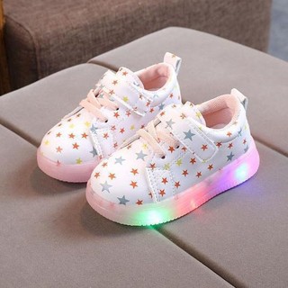Giày thể thao họa tiết ngôi sao hy vọng chớp đèn cho bé gái nhỏ