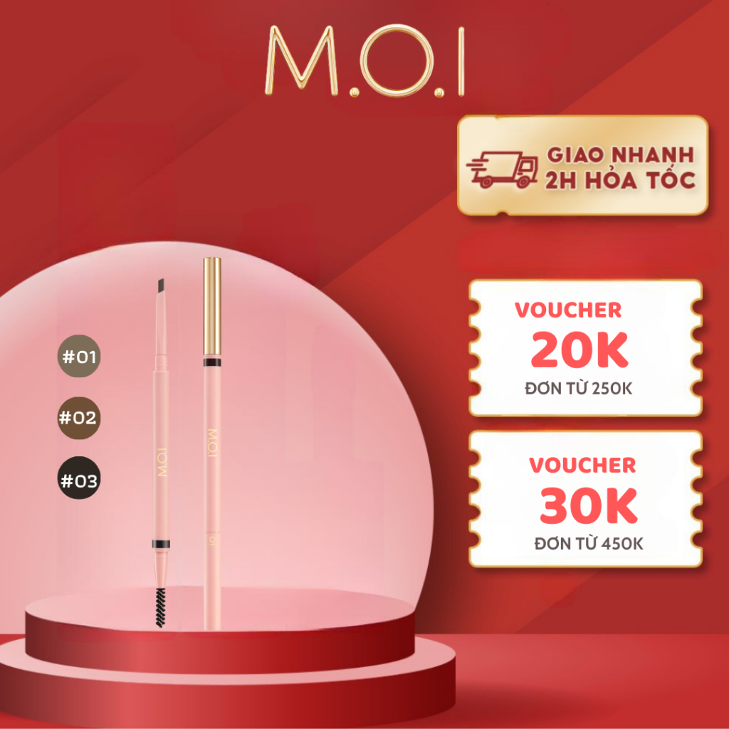 Chì Kẻ Mày 2 đầu M.O.I Cosmetics Perfect Shape Eyebrow Pencil lâu trôi 5g