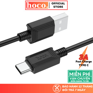 Cáp sạc nhanh Type C Hoco dây silicon siêu bền chống quá tải nhiệt công suất sạc 3A cho samsung xiaomi