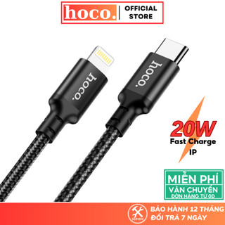 Dây sạc nhanh 20W Hoco cáp dù siêu bền chống gãy gập dài 1m 2M 3m cho lPx 11 12 13 14 promax
