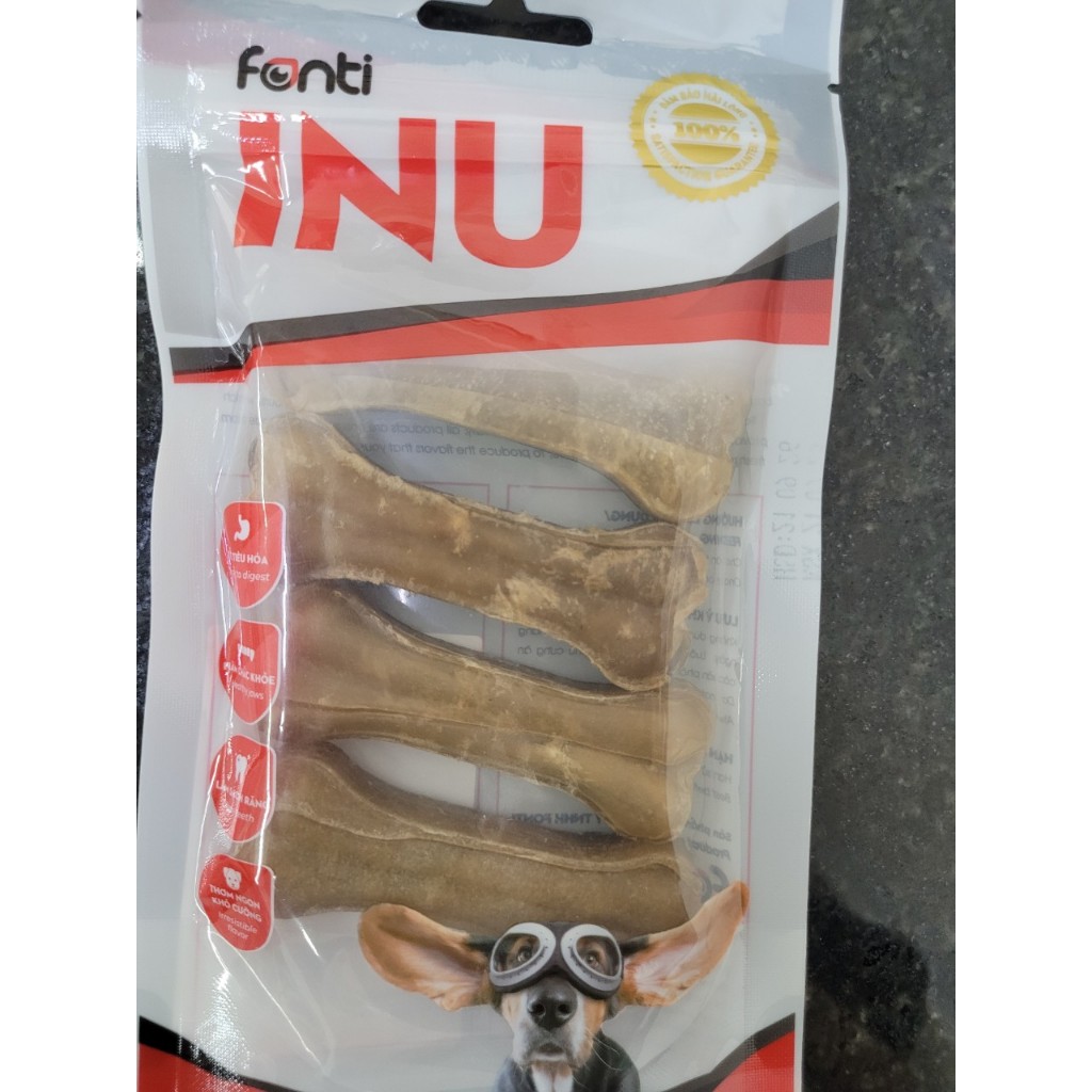 1 Gói- Xương da bò sạch răng bổ sung canxi cho chó - Snack bánh ăn vặt