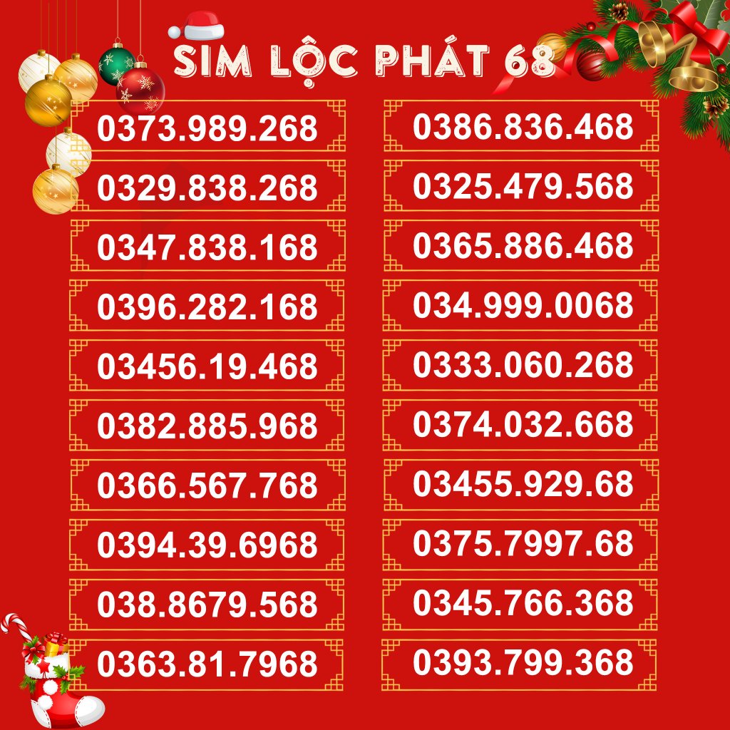 Sim Số Đẹp Lộc Phát Viettel 68, HỖ TRỢ ĐĂNG KÝ CHÍNH CHỦ