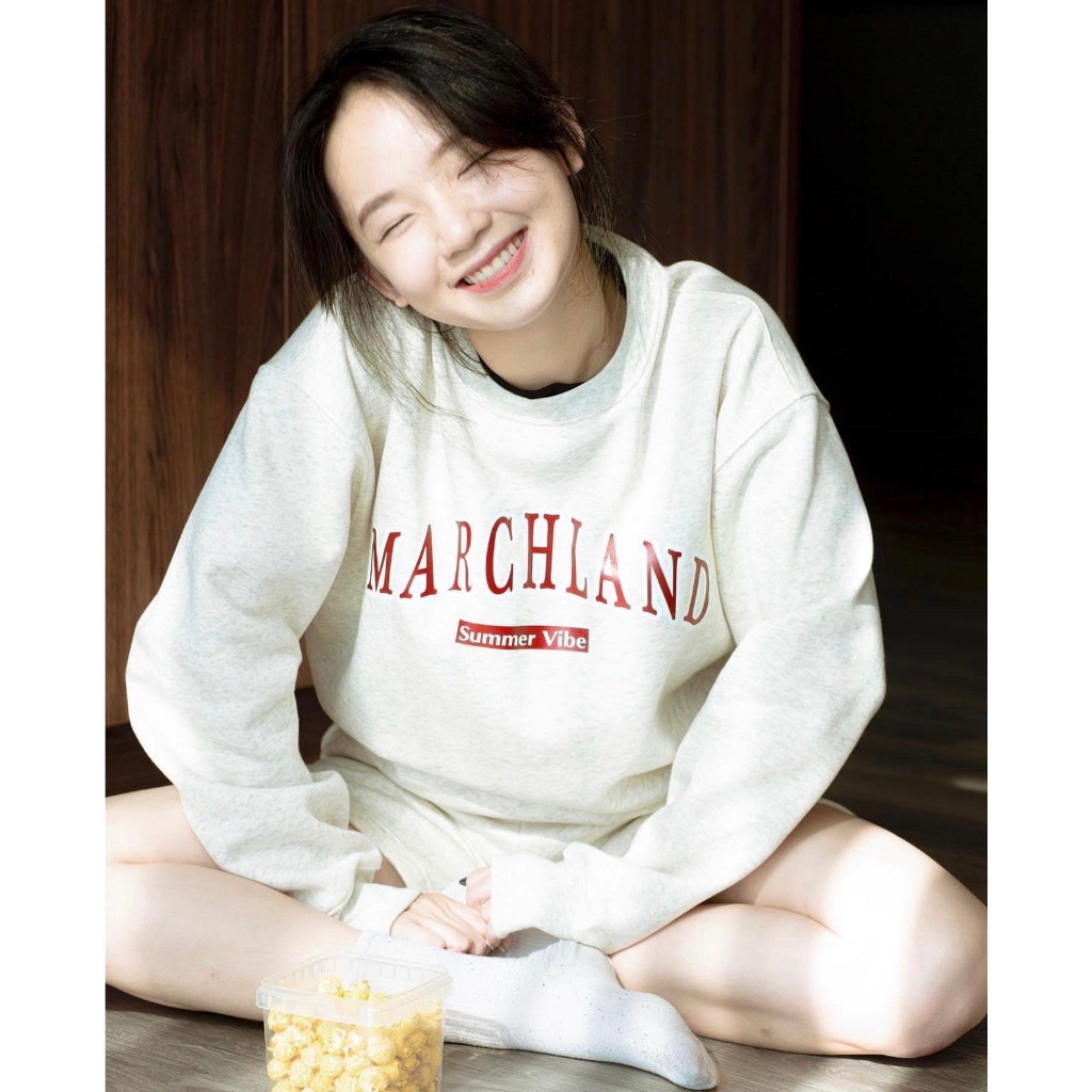 ÁO SWEATER BIG SIZE NAM NỮ UNISEX NỈ BÔNG TAY DÀI HÌNH IN CHÍNH HÃNG MARCHLAND