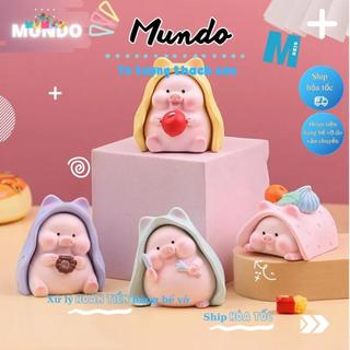 Tô Tượng Thạch Cao M 019 Combo 4 Tượng Tiệc Ngủ Nhà Lợn Size M, Tượng Thạch Cao MUNDO