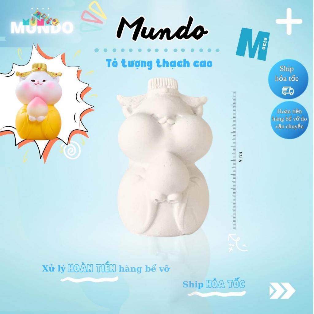 Tô Tượng Thạch Cao Bộ 4 Thỏ Tiên Tài Lộc Size M, Tượng Thạch Cao MUNDO