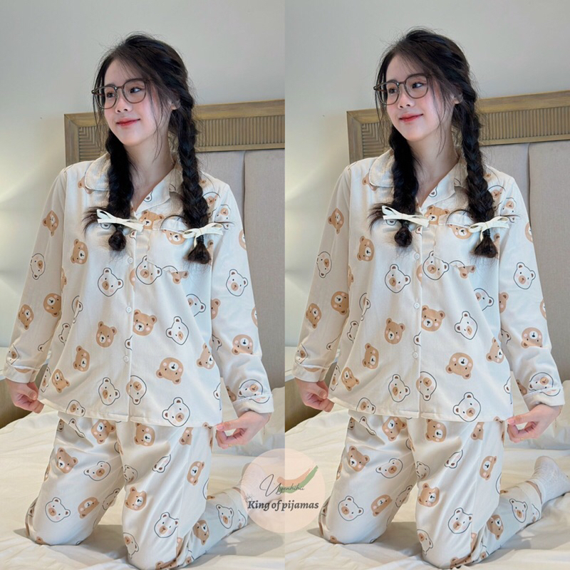 BỘ PIJAMAS Bộ mặc nhà pijama chất nhung tuyết dày DÀI TAY HÀNG CAO CẤP