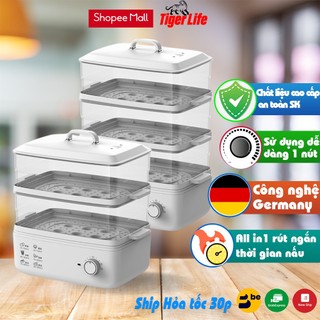 Nồi Hấp Điện - Đa Năng - Nồi 2 Tầng Thể Tích 21L - Dung Tích 10L - Chức Năng Hẹn Giờ Thông Minh - Công Suất Lớn 800W - B