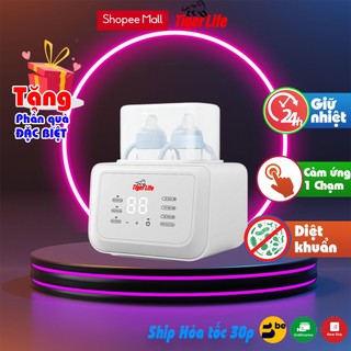 Máy hâm sữa tiệt trùng Tigerlife dual2 hâm nóng 2 bình cùng lúc Chất liệu cao cấp an toàn cho sk của bé