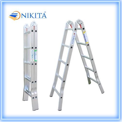 Thang nhôm gấp khóa sập tự động - Hàng chính hãng NIKITA - chiều cao tối đa 4M - Tải trọng 150Kg