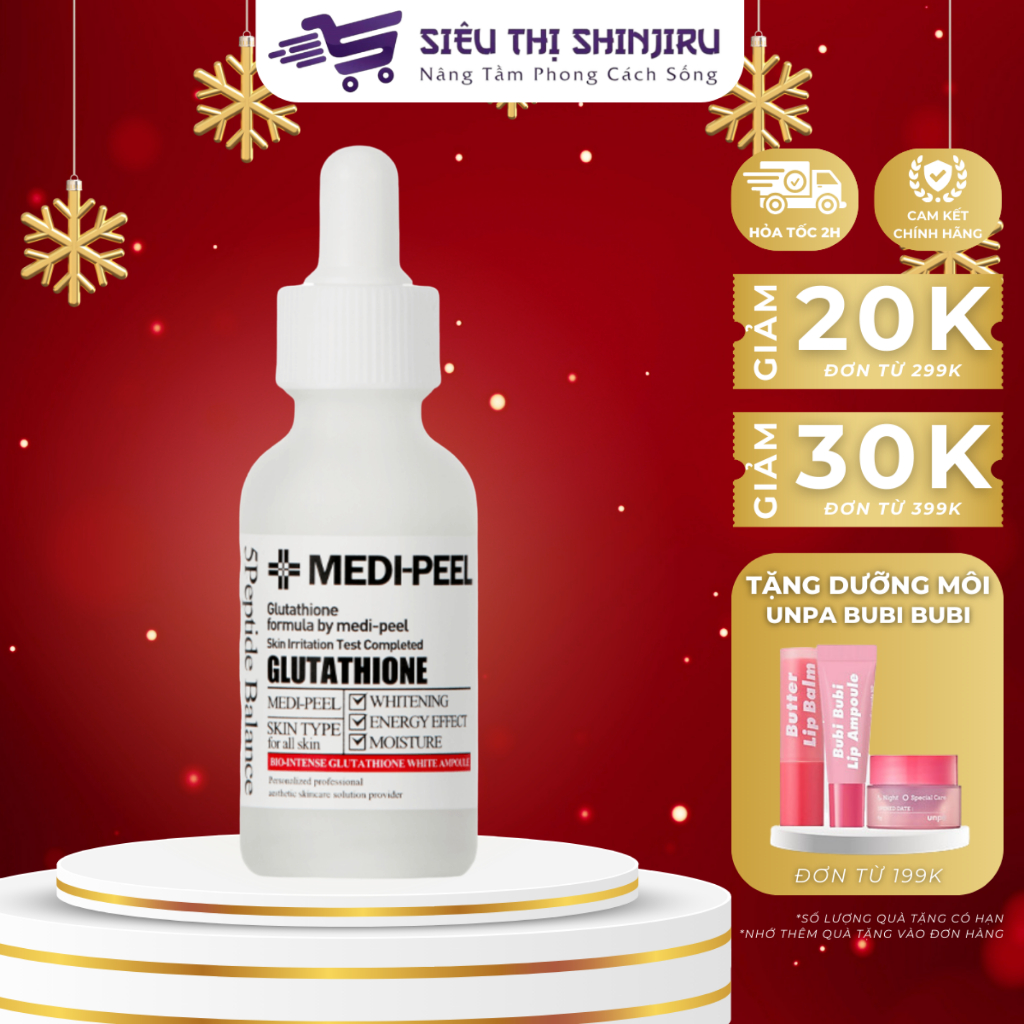 Serum dưỡng trắng MEDIPEEL Glutathione 600 Se Khít Lỗ Chân Lông 30ml