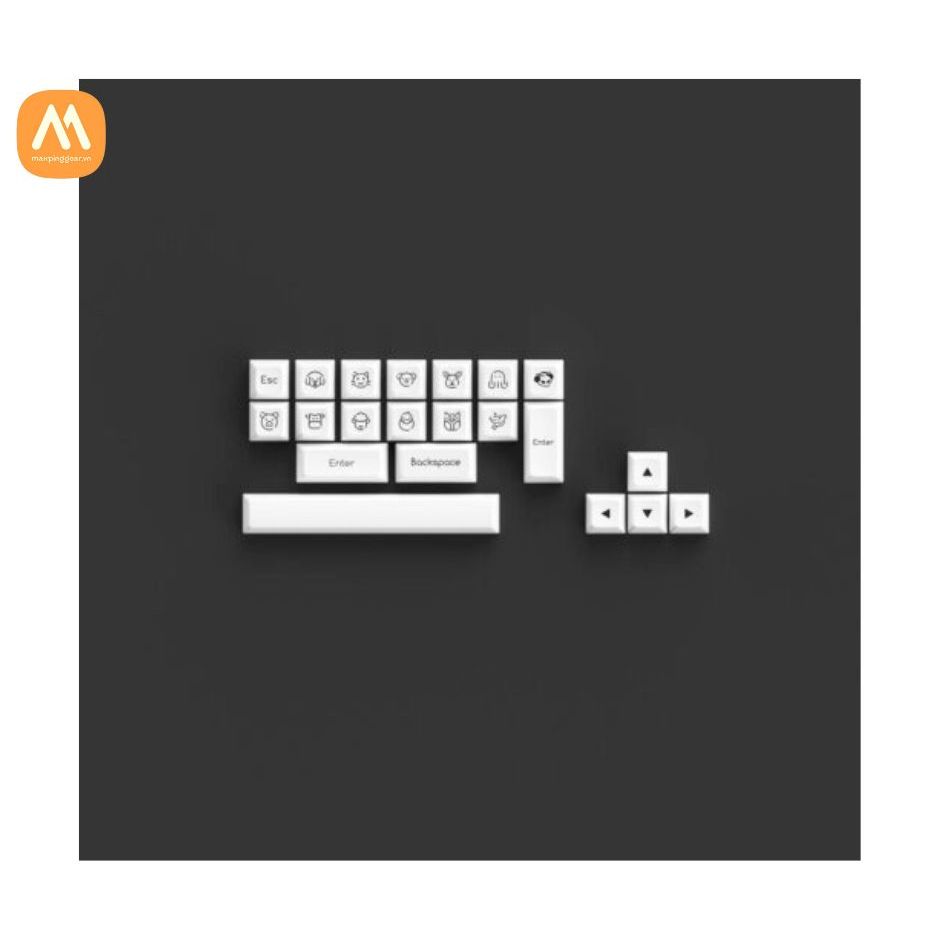 Bộ nút bàn phím cơ AKKO Keycap Set – White on Black WoB
