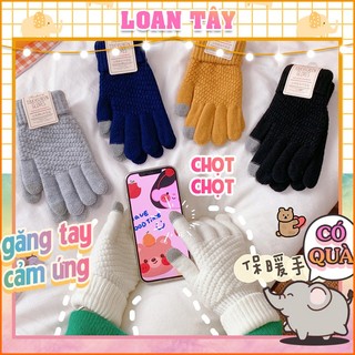Găng Tay Len Vân Sần Nam Nữ Style Hàn Có Cảm Ứng Điện Thoại L2440