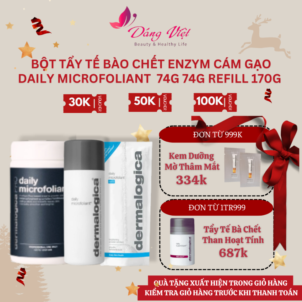 Bột Tẩy Tế Bào Chết Enzym Cám Gạo Daily Microfoliant Dermalogica 74g - 74g refill - 170g