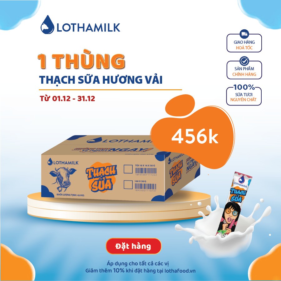 Thạch Sữa Lothamilk thùng 160x30g