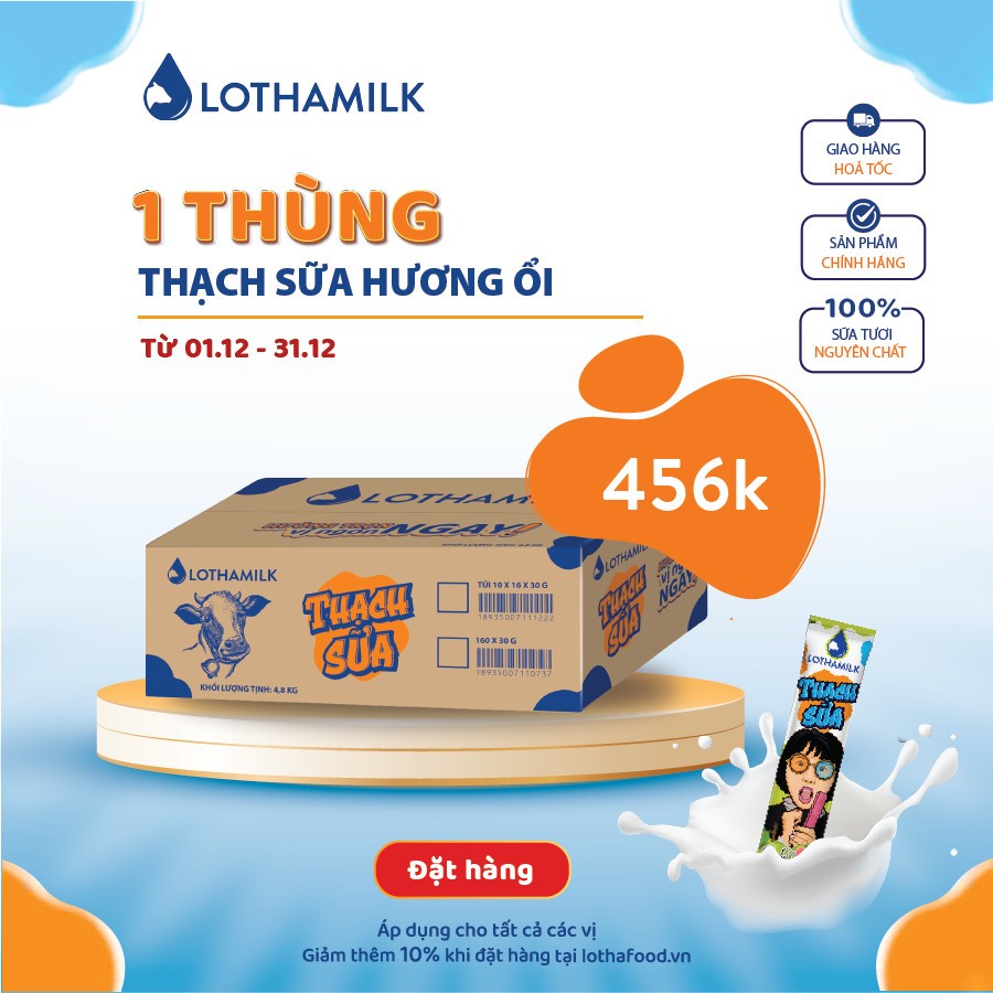 Thạch Sữa Lothamilk thùng 160x30g