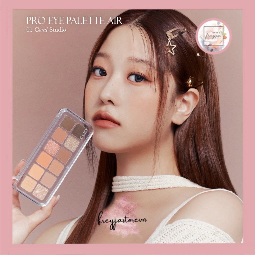 Bảng Mắt Clio Pro Eye Palette Air 12 ô - Phiên bản cái tiến chất phấn mềm bám phấn tốt, phù hợp make cả 4 mùa trong năm