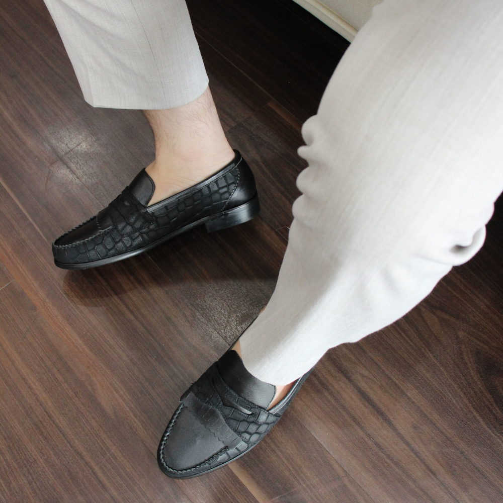 Giày lười da nam  Zenlee Patina LTDVL01 giày da lười kiểu dáng Tassel Loafer in đai vân da bê thật bảo hành trọn đời