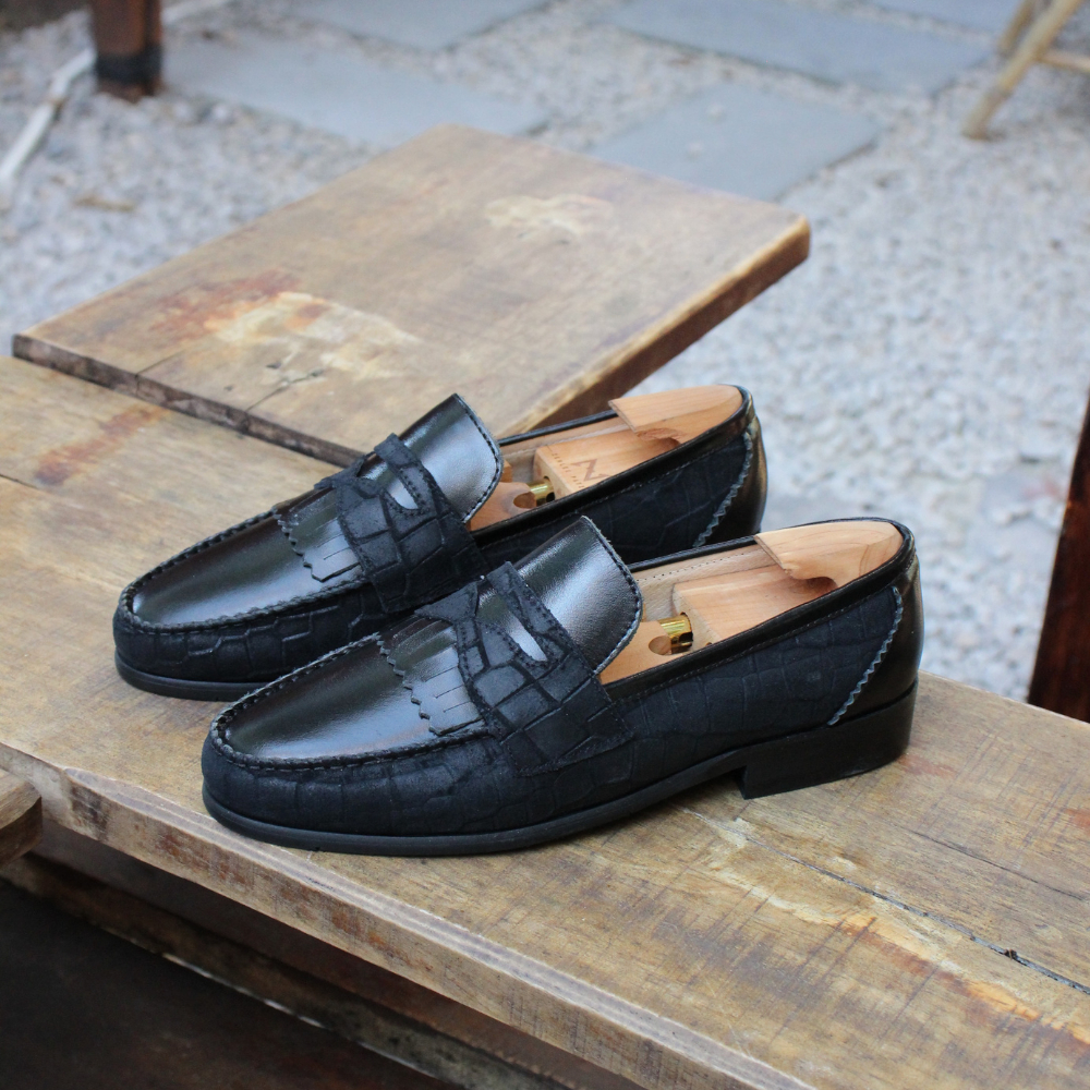 Giày lười da nam  Zenlee Patina LTDVL01 giày da lười kiểu dáng Tassel Loafer in đai vân da bê thật bảo hành trọn đời