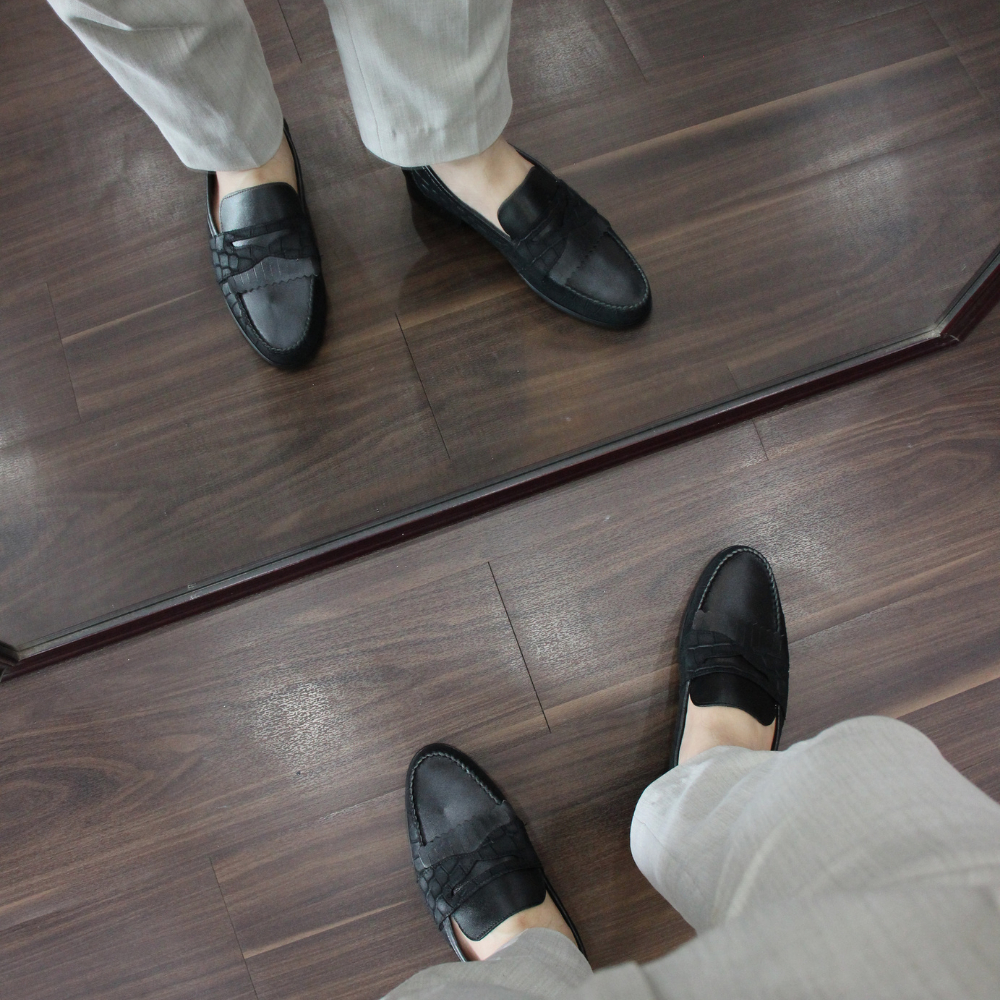 Giày lười da nam  Zenlee Patina LTDVL01 giày da lười kiểu dáng Tassel Loafer in đai vân da bê thật bảo hành trọn đời