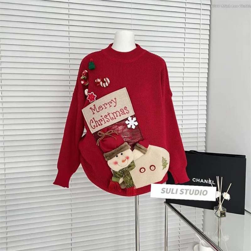 ÁO LEN MERRY CHRISTMAS HÌNH ĐÔI GIẦY DIỆN NOEL