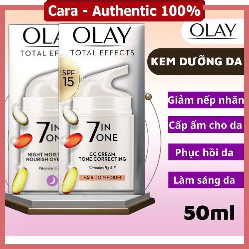 Kem dưỡng Olay Total Effects 7in1 UK 50ml,kem dưỡng trắng da chống lão hóa