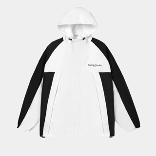 Áo Khoác Gió Nam Nữ Teelab Local Brand Form Oversize Windbreaker Black White AK077