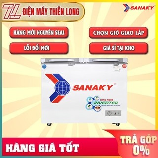 Tủ đông inverter sanaky 220 lít vh-2899w4k - mặt kính cường lực, 1 ngăn đông 1 ngăn mát - bảo hành chính hãng 2 năm