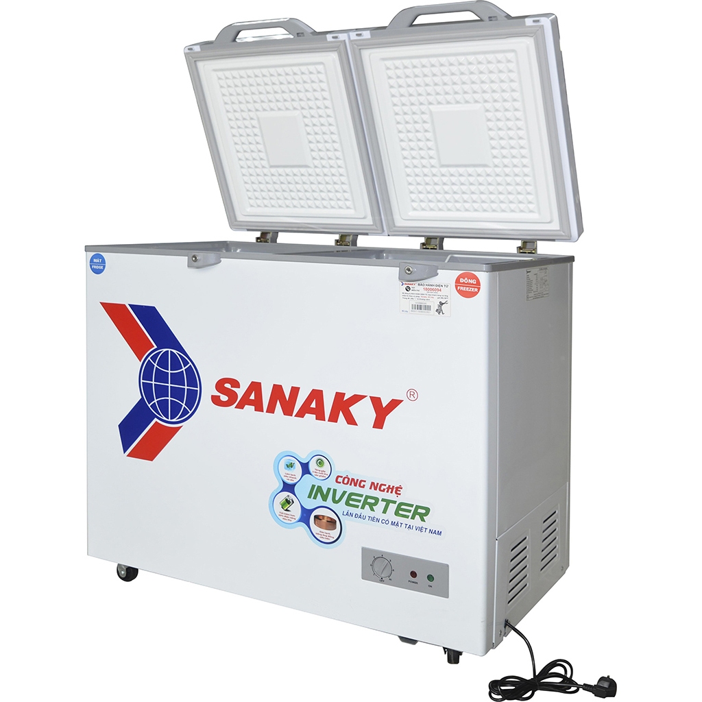 Tủ đông Inverter SANAKY 220 lít VH-2899W4K - MẶT KÍNH CƯỜNG LỰC, 1 NGĂN ĐÔNG 1 NGĂN MÁT - BẢO HÀNH CHÍNH HÃNG 2 NĂM