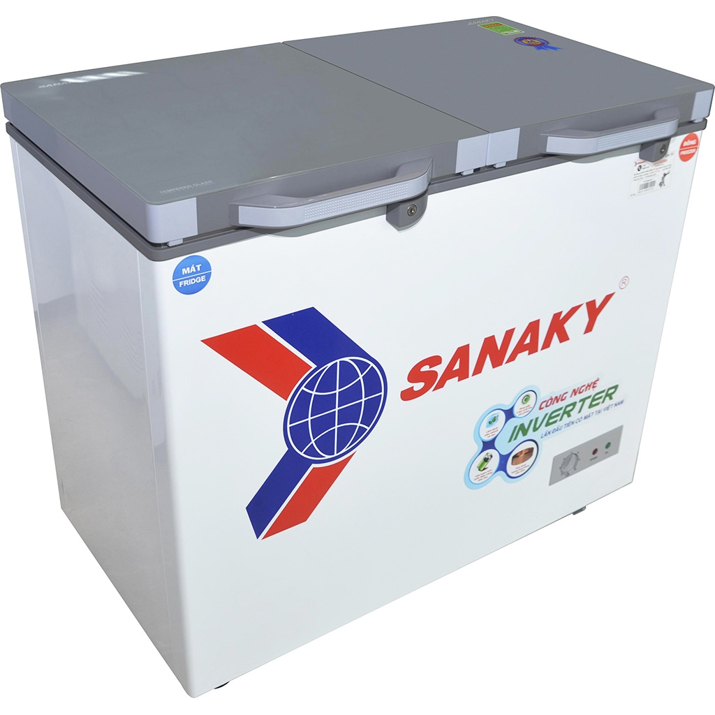Tủ đông Inverter SANAKY 220 lít VH-2899W4K - MẶT KÍNH CƯỜNG LỰC, 1 NGĂN ĐÔNG 1 NGĂN MÁT - BẢO HÀNH CHÍNH HÃNG 2 NĂM