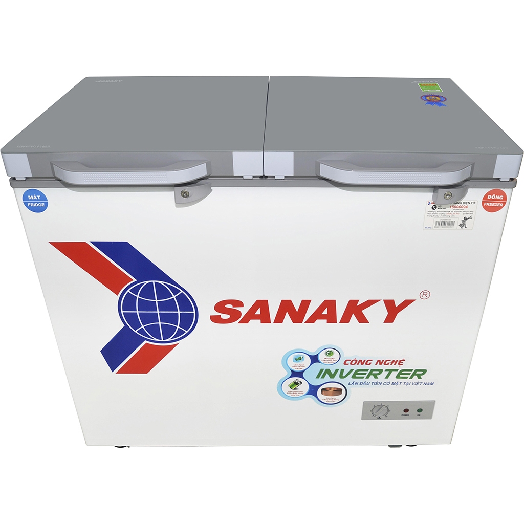 Tủ đông Inverter SANAKY 220 lít VH-2899W4K - MẶT KÍNH CƯỜNG LỰC, 1 NGĂN ĐÔNG 1 NGĂN MÁT - BẢO HÀNH CHÍNH HÃNG 2 NĂM