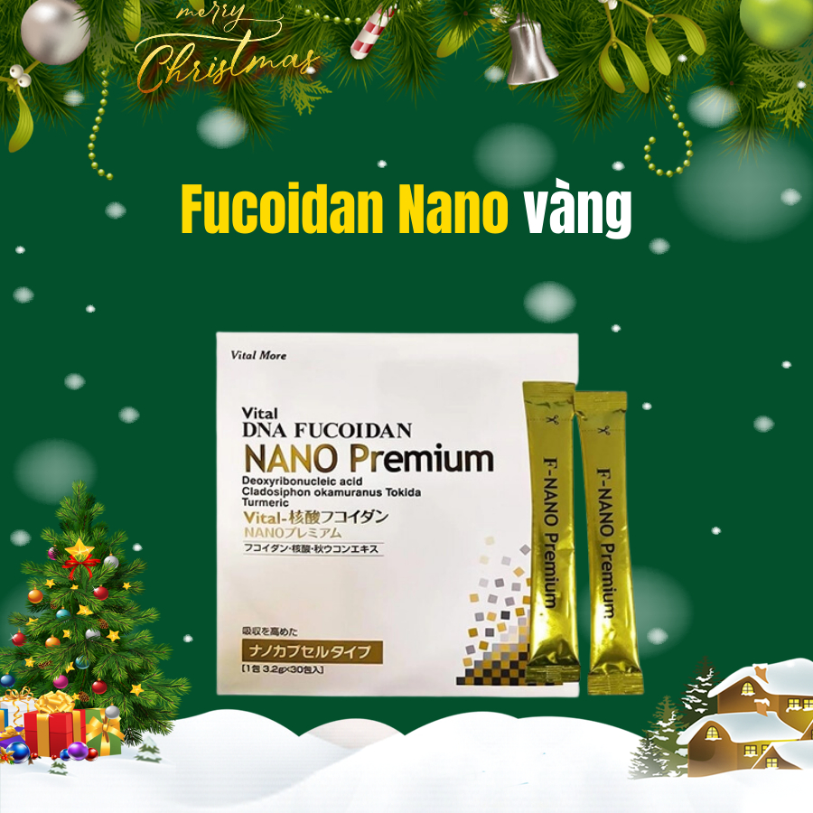 Fucoidan Nano Vàng 90 Gói, Vital DNA Fucoidan Nano Premium - Hàng nội địa Nhật date xa