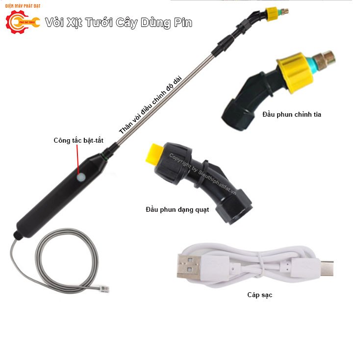 Vòi Tưới Xịt Cây Cầm Tay Dùng Pin