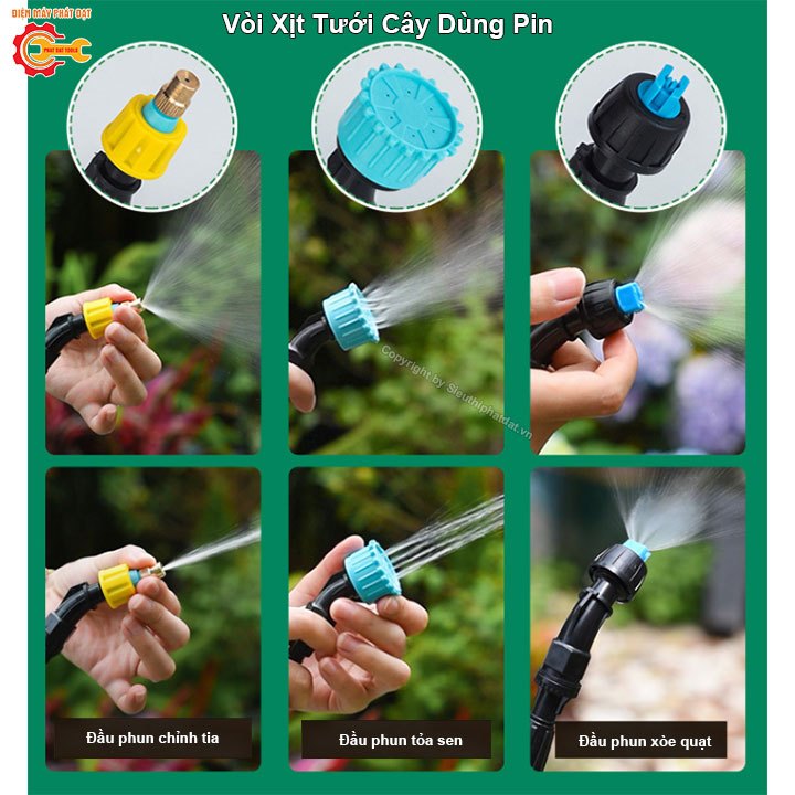 Vòi Tưới Xịt Cây Cầm Tay Dùng Pin