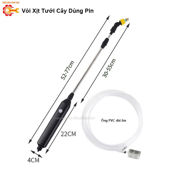Vòi Tưới Xịt Cây Cầm Tay Dùng Pin