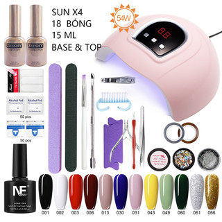 Bộ làm móng(sơn gel 10 chai +Máy Hơ Gel SUN X4+Dụng cụ làm móng+TOP&BASE 8,3ml sơn gel) Mini tại nhà