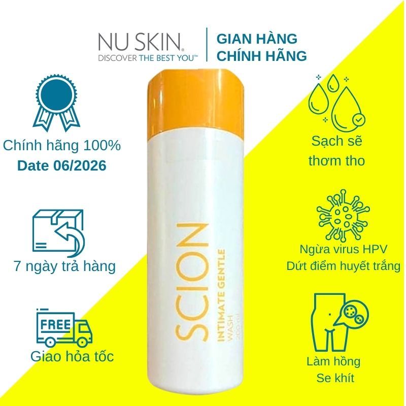 Dung Dịch Vệ Sinh Phụ Nữ Nuskin Scion Intimate Gentle Wash 200ml sạch sẽ