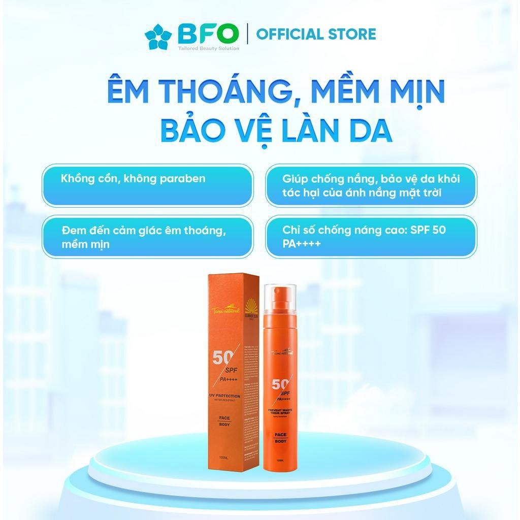 Kem Chống Nắng Nâng Tone Tami Natural Giúp Chống Nắng Nâng Tone Summer SUN Spray SPF 50 PA++++ Dung Tích 100ml