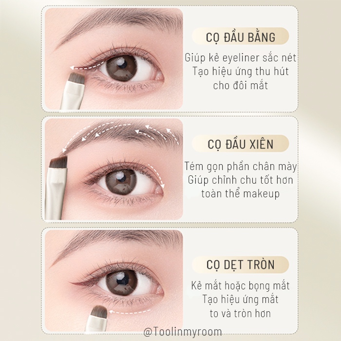 Bộ 3 Cọ Mắt Trang Điểm Kẻ Mắt Kẻ Lông Mày Thu Hút TMR Eye Makeup UT330 Set