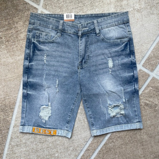  quần short jean nam ngắn lửng cao cấp rách thêu chữ đẹp,nhiều màu đen xanh xám chất jean co giãn thoải mái giá tốt 