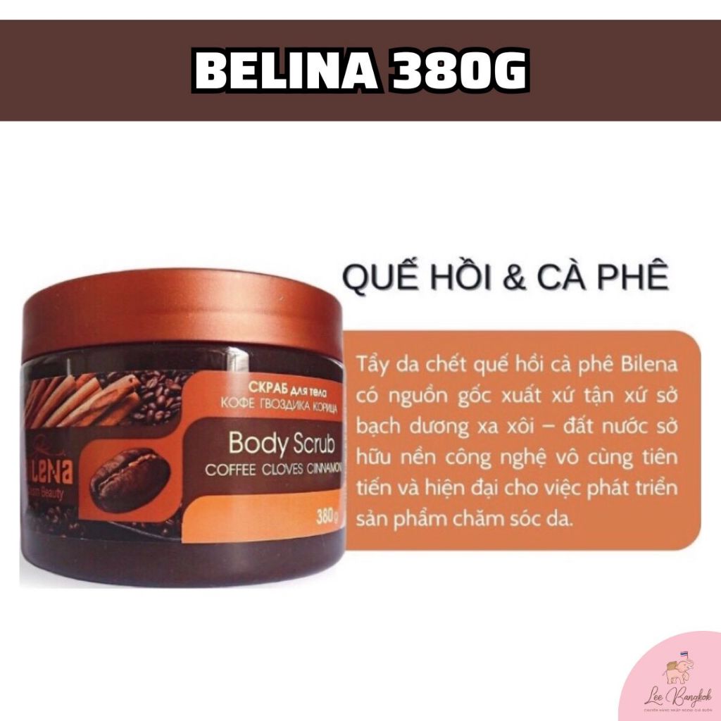 Tẩy Da, Tế Bào Chết Body Exclusive Belarus Krasota Quế Hồi Và Cafe Giúp Giảm Mụn Cơ Thể, Giữ Da Tươi Trẻ, Rạng Ngời 380g