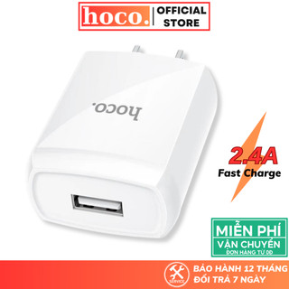 Củ sạc nhanh Hoco cốc sạc 2.4A chống quá tải nhiệt tương thích với các dòng samsung iP smartphone
