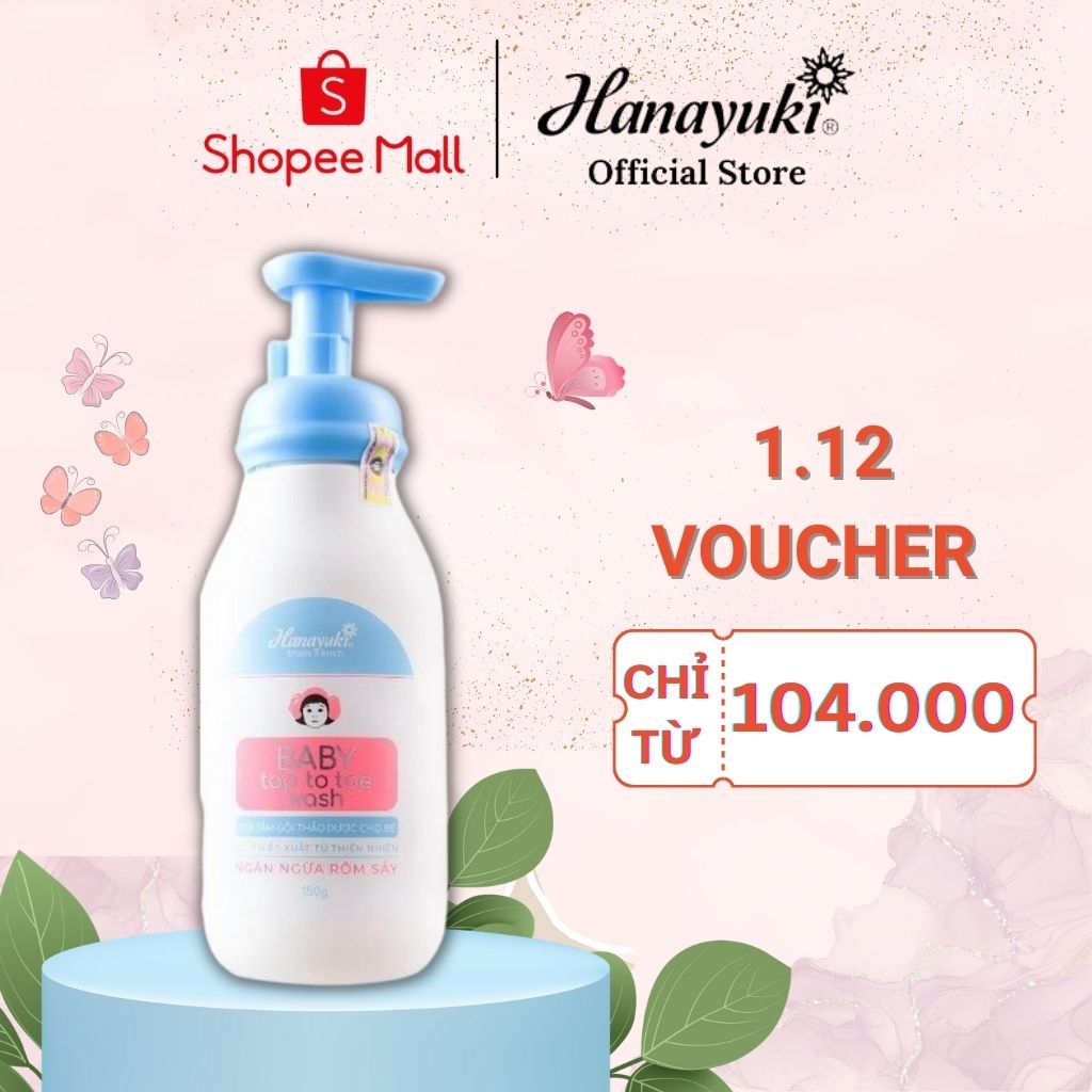 Sữa Tắm Em Bé Hanayuki Baby Top Toe Wash Trắng Da Dưỡng Ẩm Hanayuki Chính Hãng
