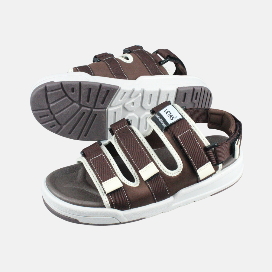 Giày sandal nam nữ unisex letas d1001 cá tính, dép quai hậu 3 quai đế cao êm, xăng đan đi chơi đi học.